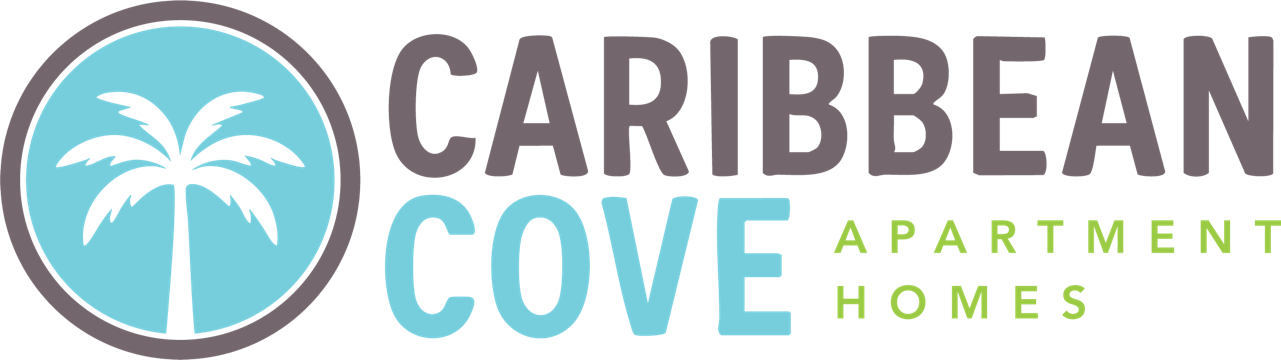 Caribbean Cove Apartment Homes logo with a palm tree.